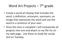 How to break creative blocks with one word art prompts? Ppt Word Art Projects 7 Th Grade Powerpoint Presentation Free Download Id 2186459