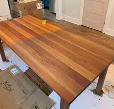The amount of material you need to do the job depends on how you plan to do it, as well as the size of the table. The Miracle That Is Sanding Refinishing A Table Young House Love