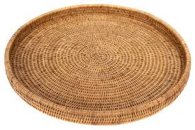 There are 1046 woven rattan tray for sale on etsy, and they cost $45.48 on average. Artifacts Rattan Round Serving Ottoman Tray Tropical Serving Trays By Artifacts Trading Company Atc Bs318bl Houzz