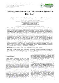 Pdf Learning Of Format Of New Tooth Notation System A