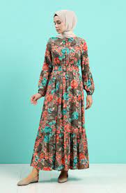 Gelmiş geçmiş en güvenilir alışveriş sitesi diyebilirim. Viscose Floral Print Belt Dress 4543 04 Khaki 4543 04 Sefamerve