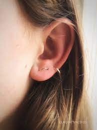 Double Piercing Multiple Piercing Double Stud Earring Two Etsy In 2021 Stud Earrings Simple Earrings Double Stud Earrings