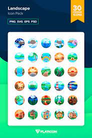 30 Premium Vector Icons Of Landscape Designed By Justicon Landscape Icon Vector Icons