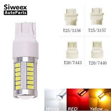 1pcs t20 t25 7440 7443 3156 3157 33 smd 5730 5630 led auto car turn signal bulb brake lights reverse lamps white yellow red 12v review lamp bulb lights