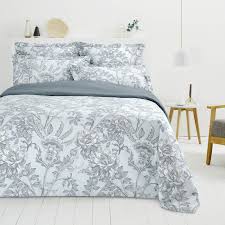 Housse De Couette En Percale De Coton Bleu A Imprime Floral Rabat Permettant De Border Facilement Tissage Serre De Housse De Couette Percale De Coton Housses