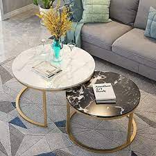 Vasagle end tables set of 2, side tables with storage shelf, slim night tables, steel frame, for living room, study, bedroom, industrial, rustic brown and black ulet272b01 4.4 out of 5 stars 298 $57.99 $ 57. Living Room Marble Accent Table 2 Piece Nesting Table Console Coffee Table Sets Modern Decoration Furniture Round Phi 2 Coffee Table Living Room Marble Table