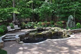 Pond In Two Tiers Backyard Water Feature Ponds Backyard Pond Design