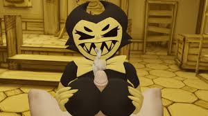Cum on the face Bendy and the Ink Machine Bendy jerks off a dick with her  big breasts for a guy