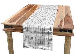Dining room a room in a house or hotel in which meals are eaten; Buy Lunarable Tribal Table Runner Arrow Pattern In Primitive Style Traditional Tools Bohemian Design Pattern Dining Room Kitchen Rectangular Runner 16 X 72 White Black Online At Low Prices In India