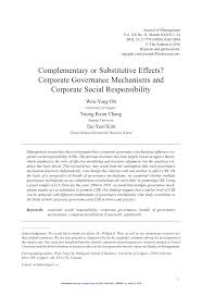 Pdf Complementary Or Substitutive Effects Corporate Governance Mechanisms And Corporate Social Responsibility