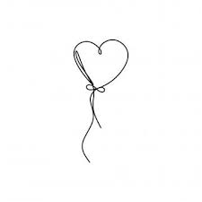Love Heart Balloon Continuous Line Drawing Vector Stylized Outline Romantic Png And Vector With Transparent Background For Free Download Continuous Line Drawing Continuous Line Tattoo Heart Balloons