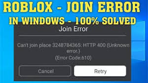 Together, we are building a new type of video game studio, focused on providing good jobs for amazing people. Roblox Join Error Can T Join Place Http 400 Unknown Error Error Code 610 Windows 10 8 7 Youtube