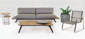 A Beautiful Modern Styled Reclaimed Teak Outdoor Furniture Collection With Comfortable Sunbr Patio Furniture Collection Teak Outdoor Furniture Furniture Design