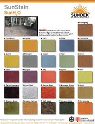 Sundeks Sunstain Sunh20 Color Chart Sundek Concrete
