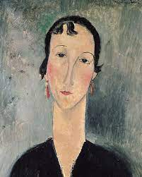 Amedeo modiglianis classic painting woman with red hair (1917). Woman With Earrings By Amedeo Modigliani Modigliani Paintings Modigliani Amedeo Modigliani