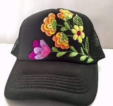 Floral Design Hat All Handmade They Take Approximately A Day To Embroider Theres A Lot Of Work Yo Hat Embroidery Embroidered Hats Sewing Embroidery Designs