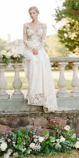 Primavera Gown Long Sleeve Wedding Gowns Garden Wedding Dresses Colored Wedding Dress