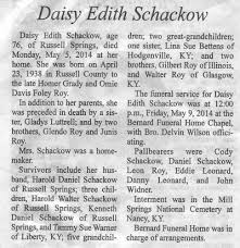 Daisy Edith Roy Schackow (1938-2014)