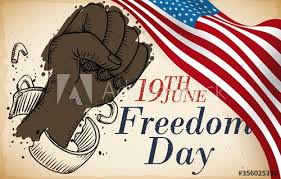 On 10.10.19, this freedom day dental. Scroll With U S A Flag And Shackled Fist Drawing For Freedom Day Vector Illustration Vector Illustration Drawings Freedom Day