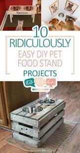 Now our stand is built specifically for our cat bowls, which are actually small dog bowls. 10 Ridiculously Easy Diy Pet Food Stand Projects Pet Food Stand Projects Pet Food Stand Diy Pet Sta Dogs Diy Projects Dog Bowl Stand Diy Diy Stuffed Animals