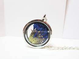 Real Flower Necklace Cornflower Necklace Blue Flower Pendant Necklace Bachelor S Button Flow Flower Pendant Necklace Bachelor Button Flowers Button Flowers