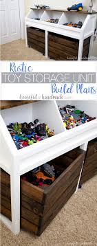 Rustic Toy Storage Unit Build Plans Toy Storage Units Rustic Toys Toy Rooms