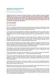 Separation of powers separation of power is the doctrine and practice of dividing the powers of agovernment among different branches to guard against abuse of authority. Separation Of Politics And Water Malaysian Water Association