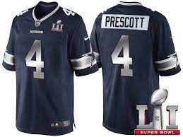 Men S Dallas Cowboys 4 Dak Prescott Navy Blue 2017 Super Bowl 51 Patch Steel Silver Limited Jersey Nfl Jerseys Jersey Nhl Jerseys