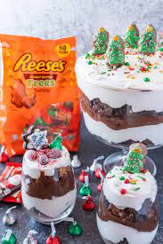 These easter desserts are delicious and fun to make. Hershey S Easter Candy Brownie Trifle Brownie Bites Melty Chocolate Center Chelsea S Messy Apron I Placed Them In A Small Cardboard Berry Basket With A Little Pink Easter Grass