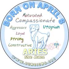 The astrological house that rules over this day is the first house. April 8 Zodiac Horoscope Birthday Personality Sunsigns Org