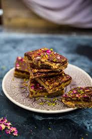 Salzige Tahin Karamell Schnitten Vegan Vegane Desserts Lebensmittel Essen Karamell