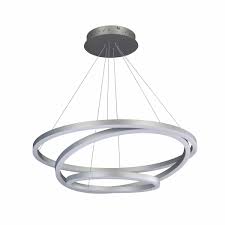 Tania Trio Vmc32500al 32 Led Chandelier Adjustable Hanging Light Modern Circular Chandelier Light In Silver Shop Vonn Com