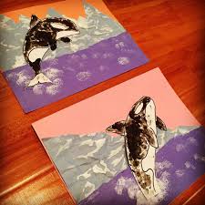 Finger Painting Orcas And Crumpled Paper Art Whale Crafts Orca Art Toddler Art This makes a great follow up activity to the children's book, ish, by peter reynolds! whale crafts orca art