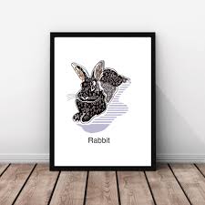 ポスターa4版 ウサちゃん rabbit オリジナルイラスト ポスター 玄関 リビング 飾り