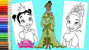 You could also print the picture while using the print button above the image. Coloring Disney Princess Tiana Baby Princess The Frog Coloring Pages Youtube