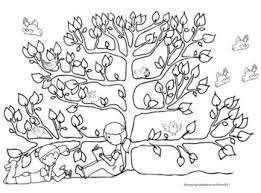 These coloring pages can be used as a fun activity at get togethers where predetermined colors have to be. Earth Day Free Coloring Page Tree In The Spring By Misselephant