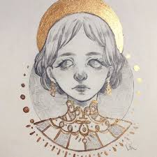 Gold Paint Makes Anything Look Fancy Dailydrawing Sketch Drawing Illustration Portrait Dailydrawing Gold Drawing Character Drawing Art