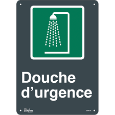My wife wouldn't make the tea so i douched her in the head with the t.v. Zenith Safety Products Douche D Urgence Sign 14 X 10 Plastic French With Pictogram Zenith Safety Products
