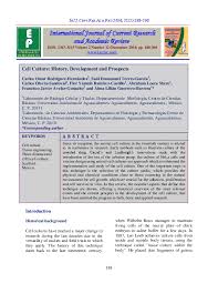 Maybe you would like to learn more about one of these? Pdf Cell Culture History Development And Prospects Saul Emmanuel Torres Garcia And Flor Yazmin Ramirez Castillo Academia Edu