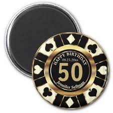 Casino Chip Las Vegas Birthday Cream And Gold Magnet Zazzle Com Vegas Birthday Las Vegas Cream And Gold