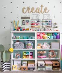 One of the major requirements for my own craft room storage is to build a pegboard on the wall above my desk. Colorful Craft Room Tour The Craft Patch