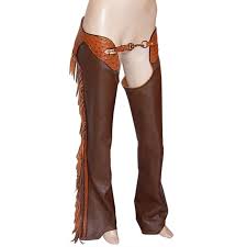 Hand Crafted Cowhide Ostrich Leather Chaps With Fringe 1stdibs Com Ostrich Leather Chaps Pants Design