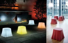 Illuminated Coffee Table Garden Side Table Contemporary Outdoor Furniture Outdoor Accent Table