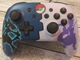 Mewtwo Vs Lucario Super Smash Bros Ultimate Themed Custom Painted Nintendo Switch Pro Controller Super Smash Bros Smash Bros Pokemon