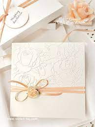 Romance Wedding Invitation Peach Pink Peach Wedding Invitations Embossed Wedding Invitations Engagement Invitation Cards