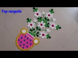 Very Easy Flowers Pot Rangoli Design By Aarti Shirsat Top Rangolis Youtube In 2020 Rangoli Designs Colorful Rangoli Designs Beautiful Rangoli Designs