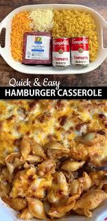 Easy Hamburger Casserole Recipe 4 Ingredients Recipe Recipes Easy Hamburger Casserole Easy Casserole Recipes
