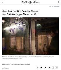 In case the clue doesn't fit or there's something wrong please contact us! Nyt Reports On Perception Of Subway Danger But Can T Perceive Racism Fair