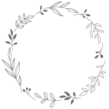 Floral Round Black And White Frame Of Twigs Leaves And Flowers Floral Wreath Drawing Floral Border Design Flower Wreath Illustration