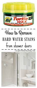 Get hard water stains off shower doors with salty water. Removing Hard Water Stains And Hard Water Deposits On Glass Shower Doors Hard Water Stain Remover Shower Doors Hard Water